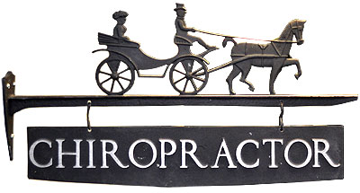 Wrought Iron Chiropractor Sign.